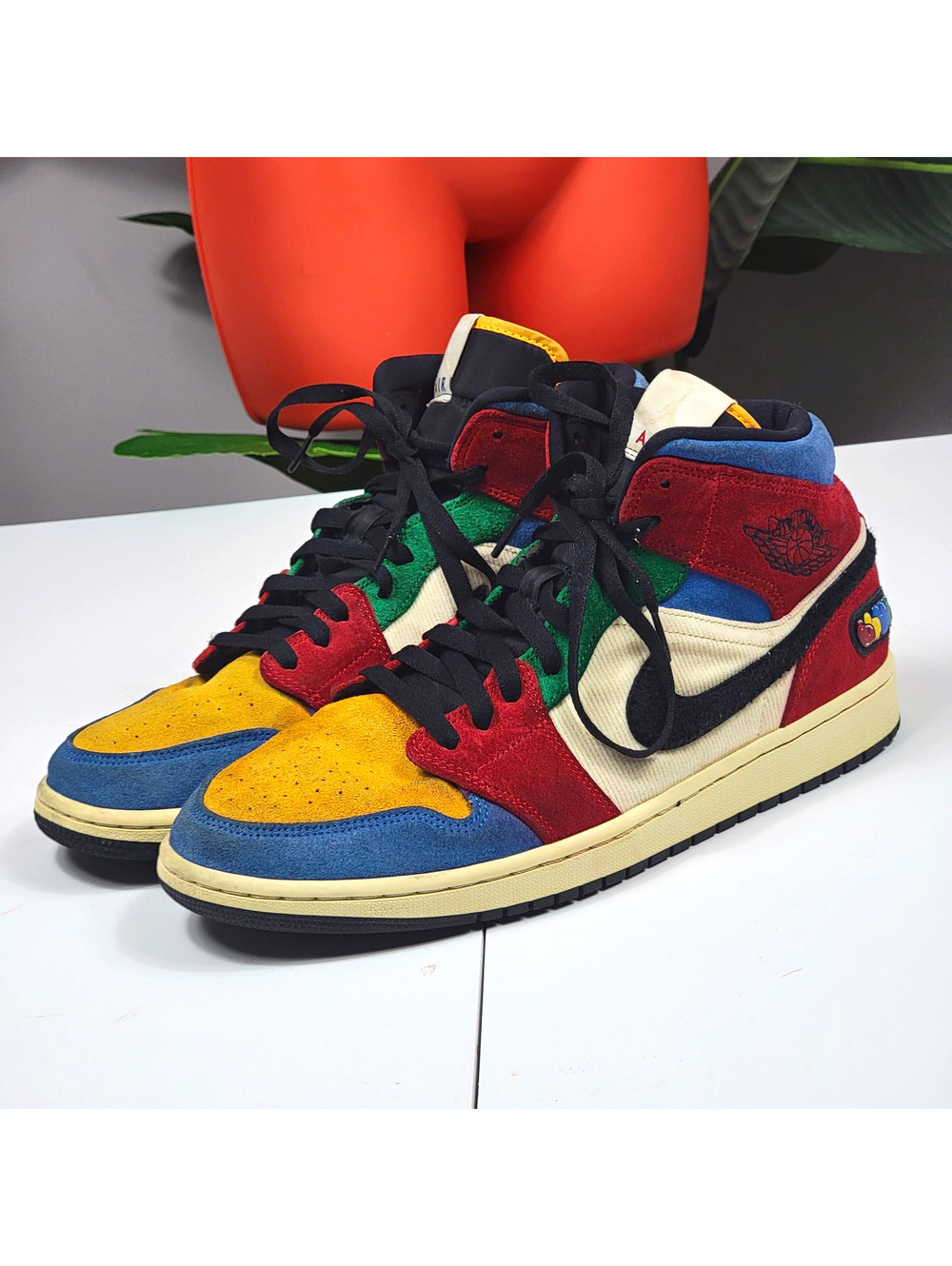 Nike Air Jordan 1 Blue the Great Sz 12 Mid SE Suede Sneakers